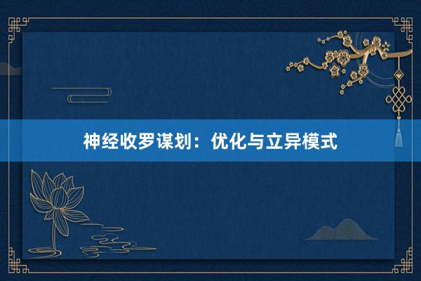 神经收罗谋划：优化与立异模式