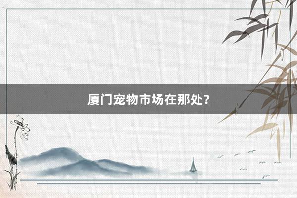 厦门宠物市场在那处？